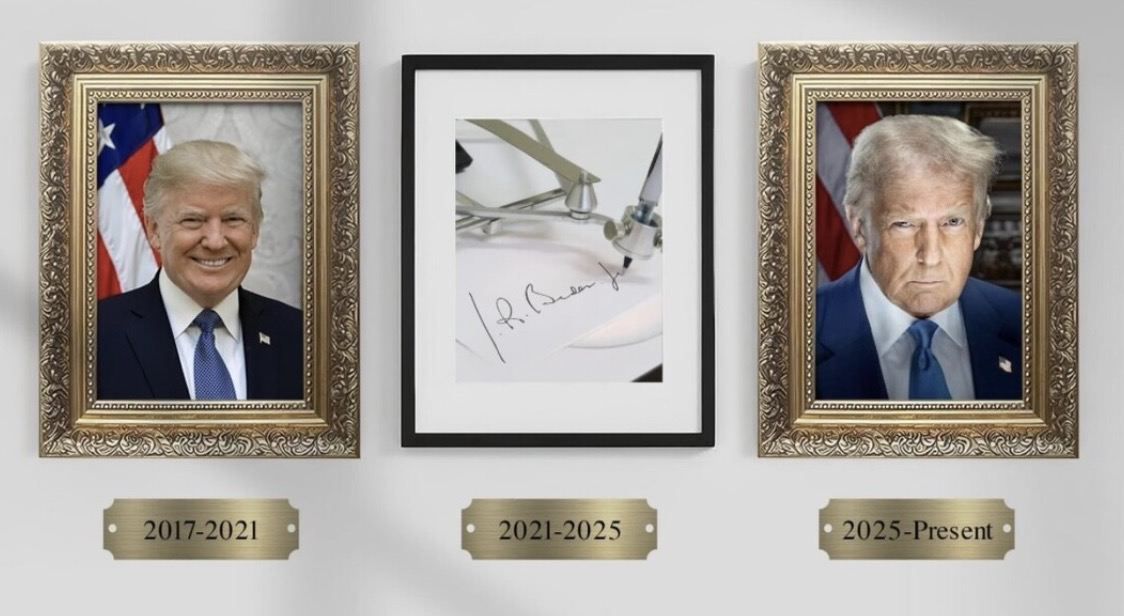 Trump launches attack with automatic signature pen, Biden ca